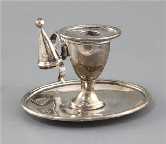 A George III Irish silver oval chamberstick,